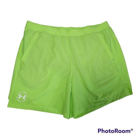 Under Armour Running Shorts Mens Size XXL 2XL UA Run Up The Pace 7" Yellow NWT - Picture 1 of 12